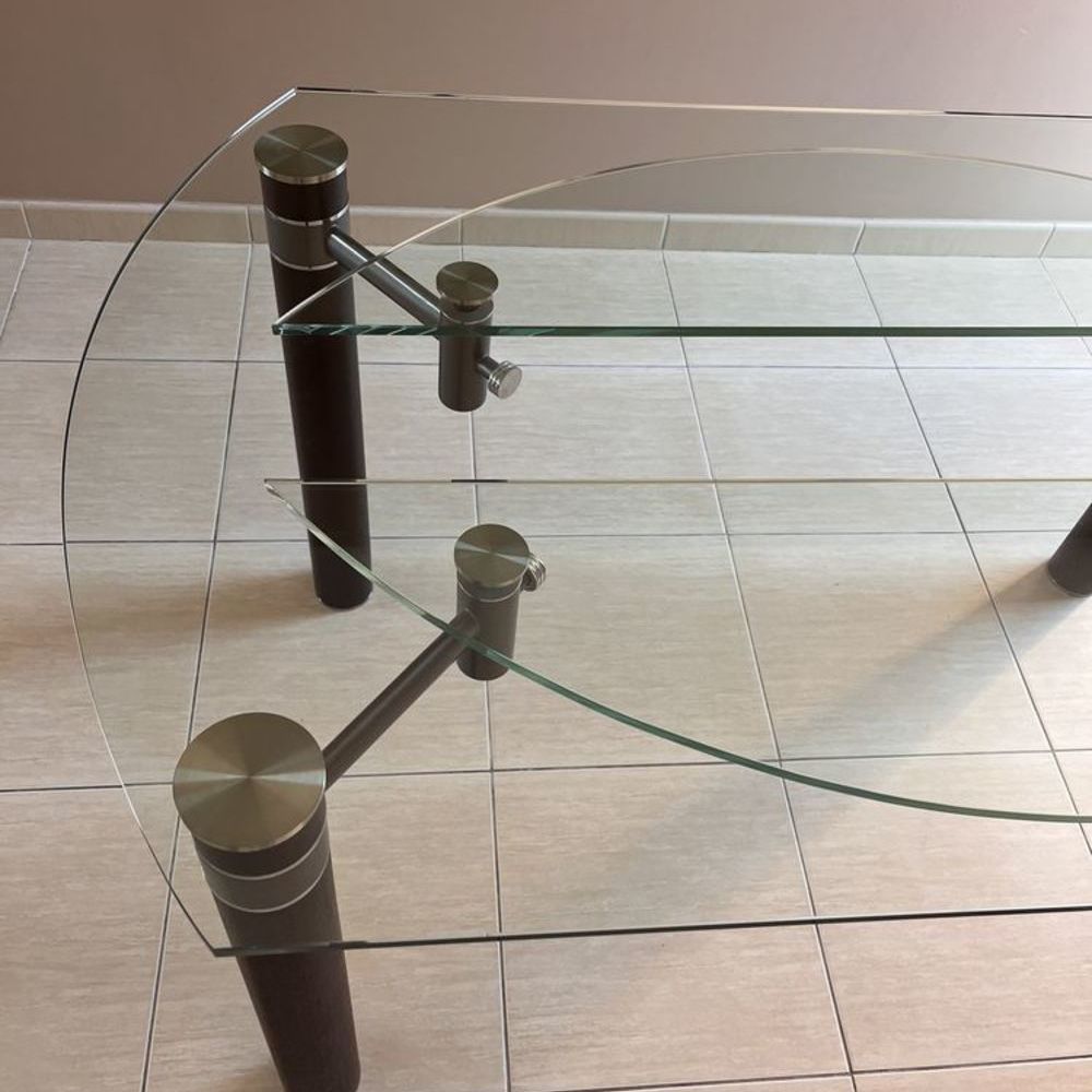 Table en verre Ronde ou rectangulaire selon besoin TBE Meubles