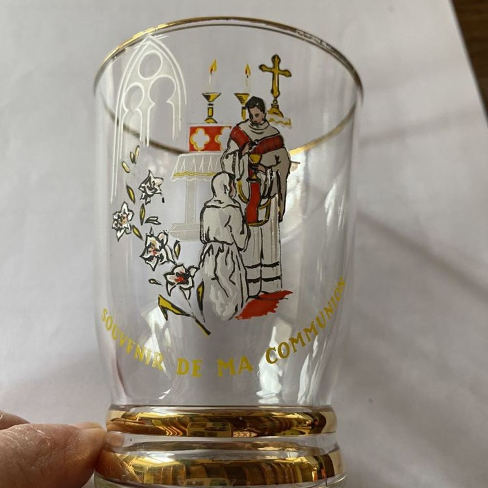 Verre souvenir 1ere communion Décoration