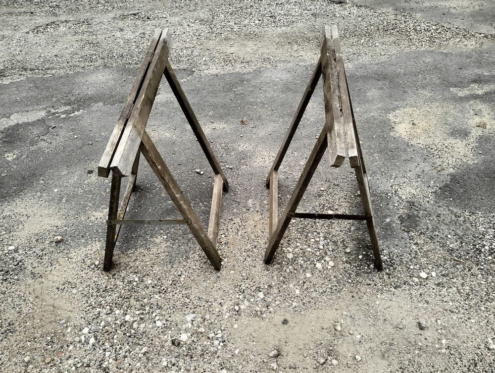 Paire treteaux bois de chene pro Bricolage