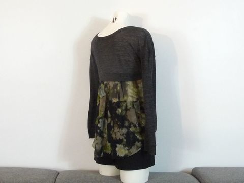Pull Léger Bi Matière Gris Anthracite- Taille XS- Promod 20 Paris 15 (75)