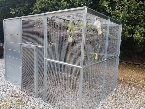 Voli&egrave;re 4 M2 (2x2x2) en panneaux galvanis&eacute;s 950 35310 Br�al-sous-montfort