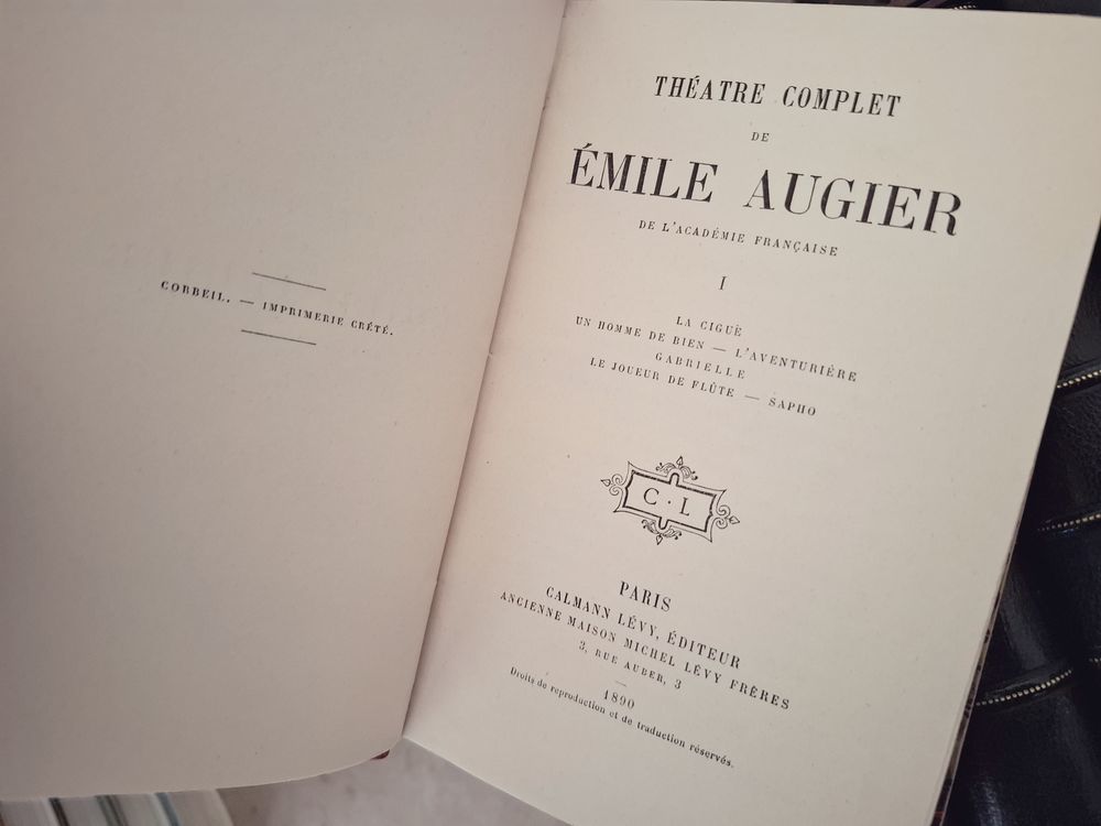 Th&eacute;&acirc;tre complet 1890 7vol. EMILE AUGIER Livres et BD