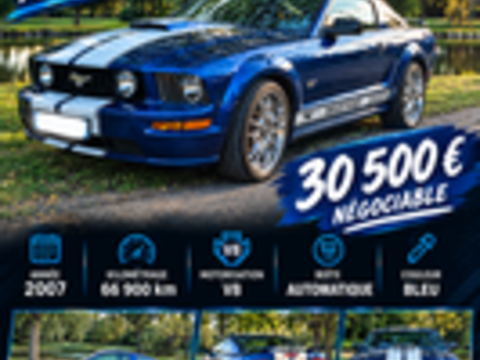 Mustang Fastback V8 5.0 BVA10 GT 2007 occasion 62232 Vendin-l&egrave;s-B&eacute;thune