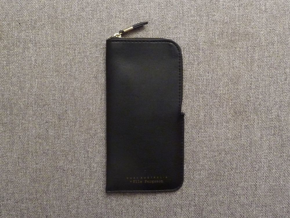 Pochette/ Etui &agrave; Lunettes Simili Cuir Noir-Quay Australia Maroquinerie