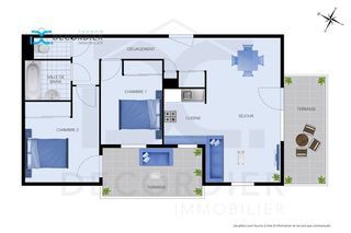  Appartement � vendre 3 pi�ces 61 m�