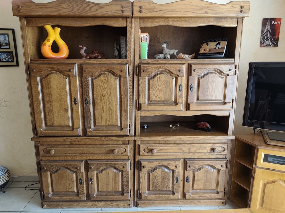 -Buffet 2 portes vitr&eacute;es en haut, 2 portes pleines en bas Meubles