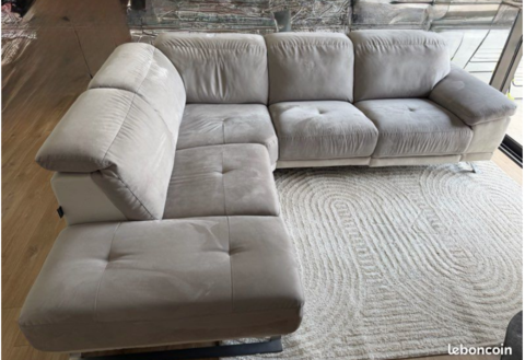 Canap� d'angle gris clair 450 Loud�ac (22)