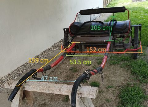 Sulky, calèche, carriole d'attelage pour âne ou poney 480 71310 La chapelle-saint-sauveur