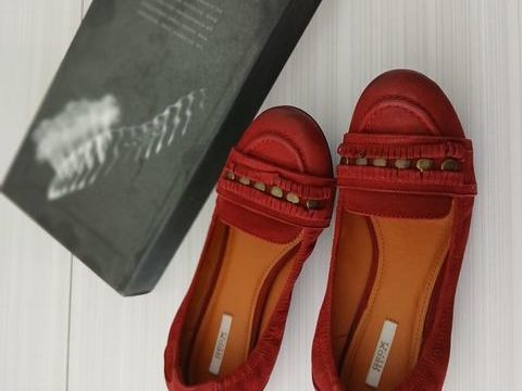 Chaussures mocassins cuir rouge bordeaux - Geox - pointure 3 25 Royan (17)