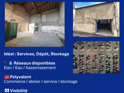   Grand Local commercial - Hyper-Centre - Tous r�seaux dispo Atelier - 3 pi�ce(s) - 100 m�