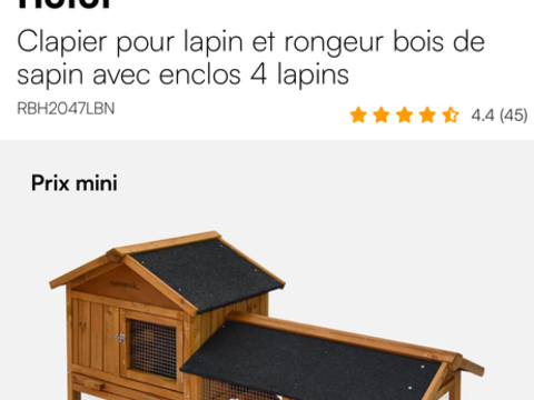 Vente clapier/poulailler 95 51500 Sacy