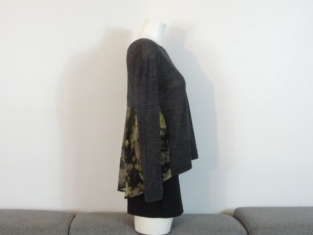 Pull L&eacute;ger Bi Mati&egrave;re Gris Anthracite- Taille XS- Promod Vêtements