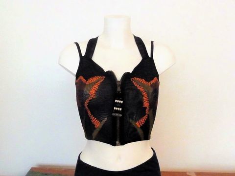 Top/ Tee Shirt Court Noir � Double Bretelles- Save The Queen 90 Paris 15 (75)