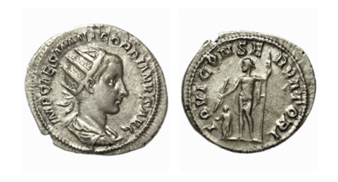 Romain antique Pi�ce historique de l'empereur Volusian 0 La Balme-les-Grottes (38)