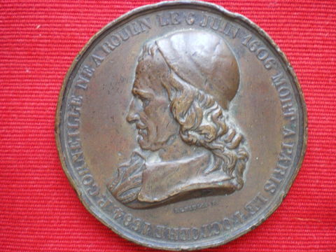 Médaille de Pierre CORNEILLE. Sa statue à ROUEN. 30 Caen (14)