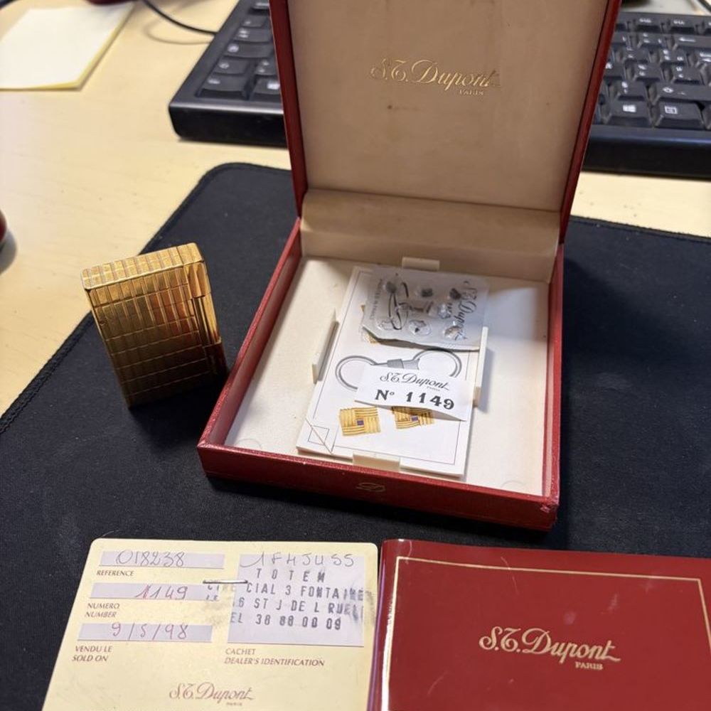 Briquet Dupont plaque Or 