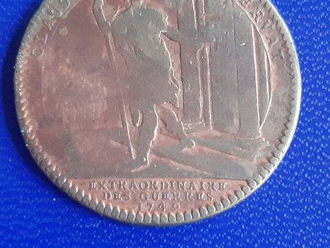 1749 jeton Louis XV temple Janus Feu 835/6 16 Prats-de-Mollo-la-Preste (66)