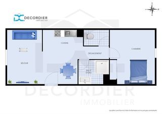  Appartement � vendre 2 pi�ces 47 m�