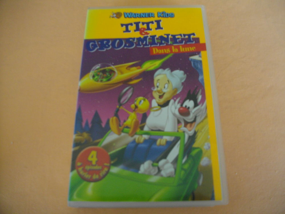 CASSETTE VIDEO VHS DE "TITI ET GROSMINET DANS LA LUNE" DVD et blu-ray