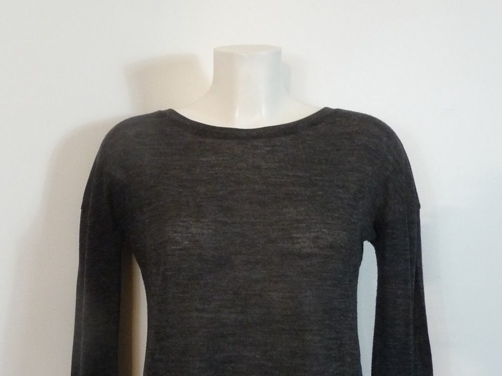 Pull L&eacute;ger Bi Mati&egrave;re Gris Anthracite- Taille XS- Promod Vêtements
