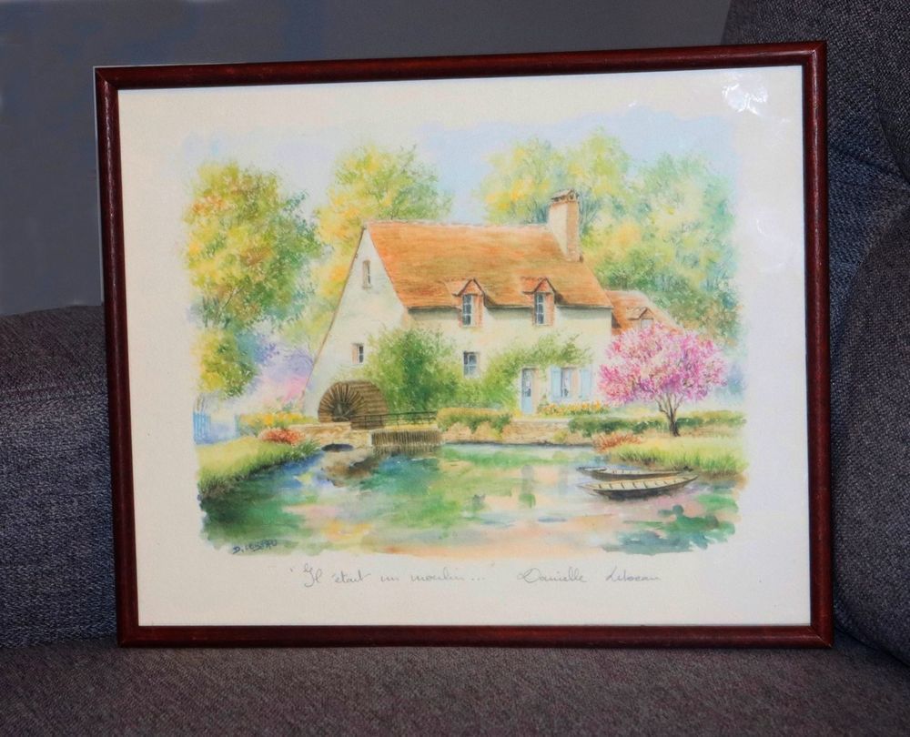 TABLEAU SIGNE DANIELLE LEBEAU
Titre :" IL ETAIT UN MOULIN " Décoration