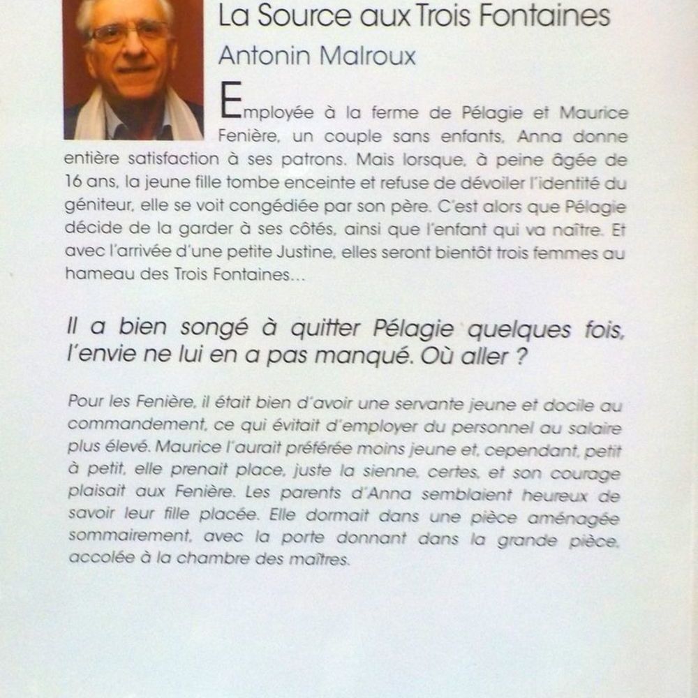 LA SOURCE AUX TROIS FONTAINES de Antonin MALROUX Ed de BOREE Livres et BD