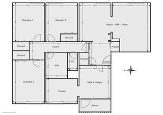  Appartement � vendre 5 pi�ces 90 m�