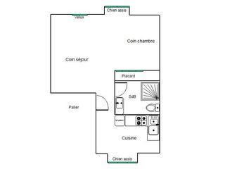  Appartement � louer 1 pi�ce 34 m�