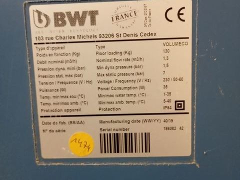 Adoucisseur d'eau volumeco by BWT 650 66350 Toulouges