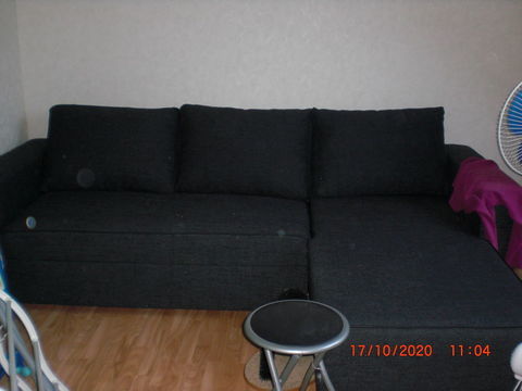 canap d'angle tissu noir 0 Pleurtuit (35)