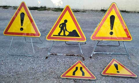 panneau signalisation chantier routier temporaire 50 Saint-Jean-de-Fos (34)
