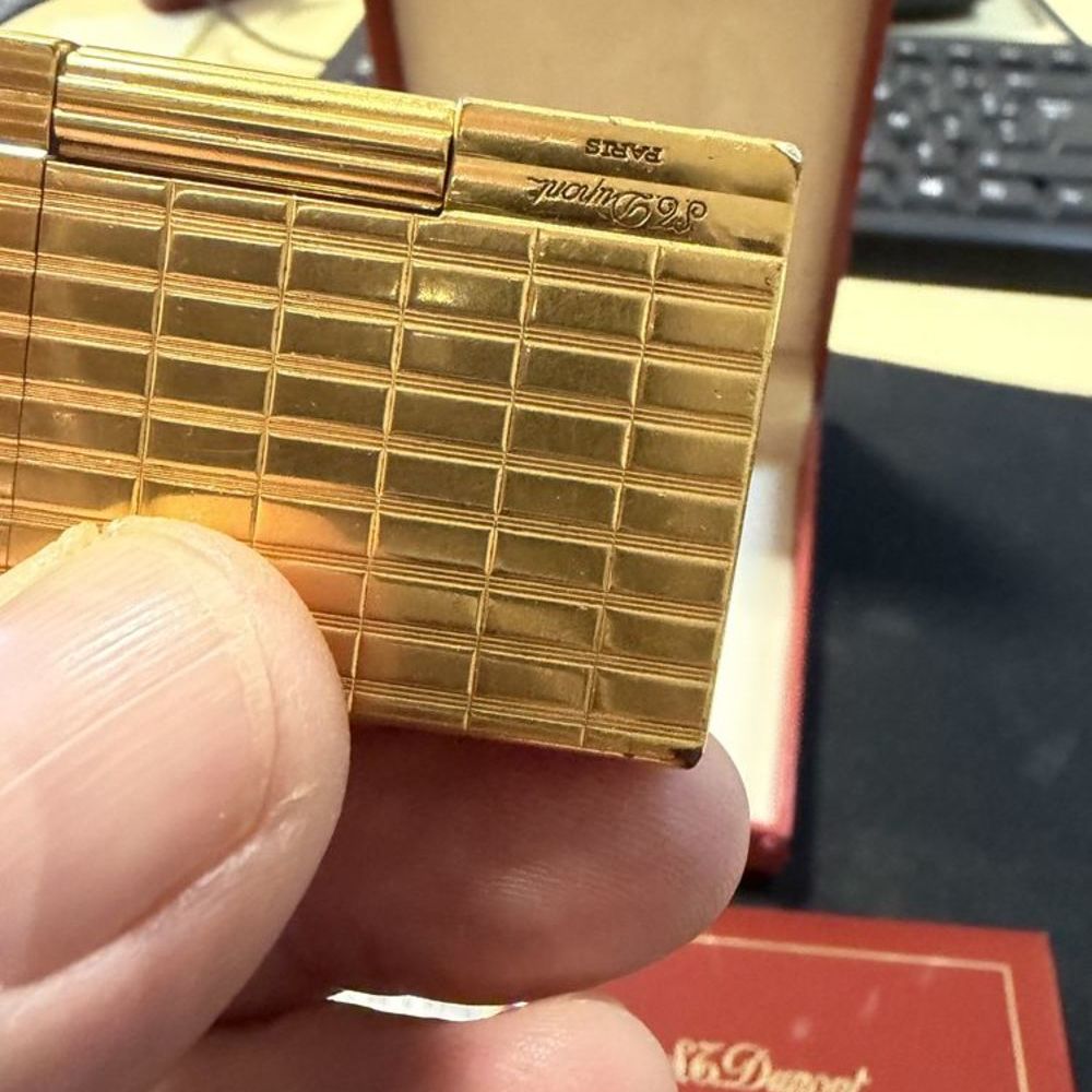 Briquet Dupont plaque Or 