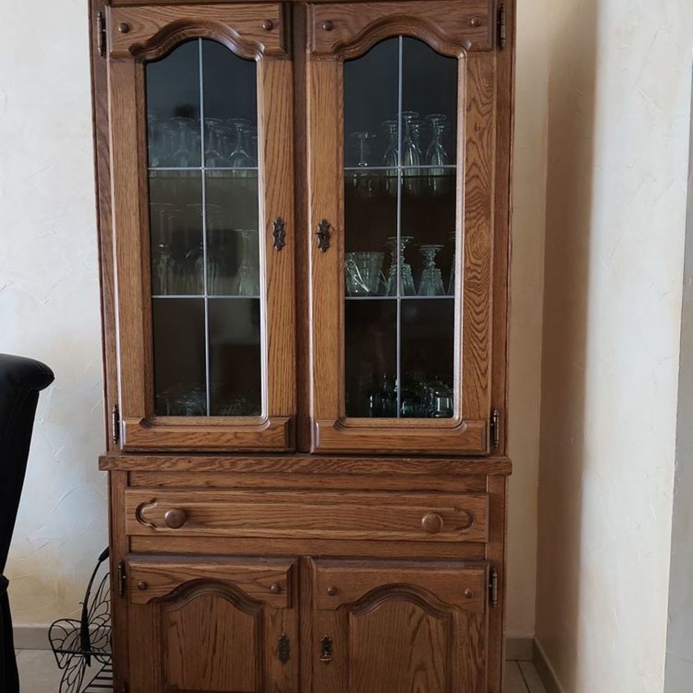 -Buffet 2 portes vitr&eacute;es en haut, 2 portes pleines en bas Meubles