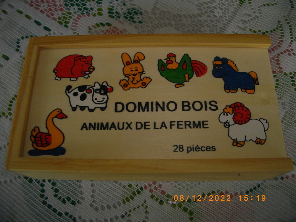 DOMINOS EN BOIS "ANIMAUX DE LA FERME" POUR ENFANT Jeux / jouets