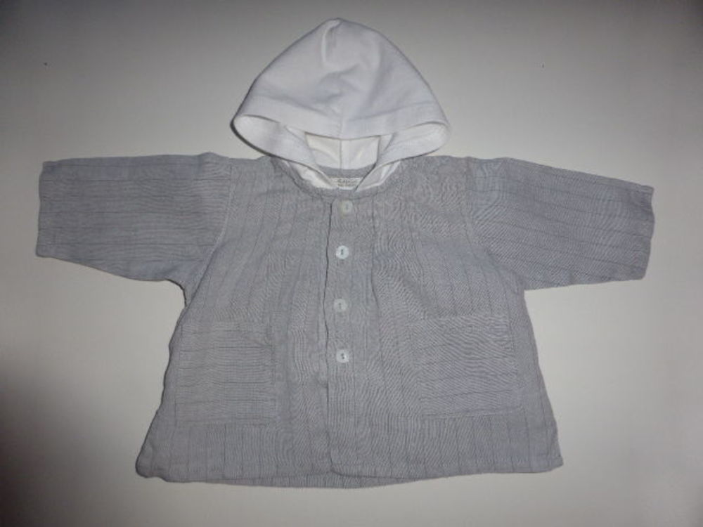 CATIMINI veste &agrave; capuche lin gris 3 mois Vêtements enfants