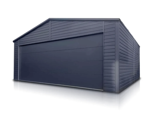 Garage en tôle simple 6×5.8 m Double pente Graphite 8050 Courbevoie (92)