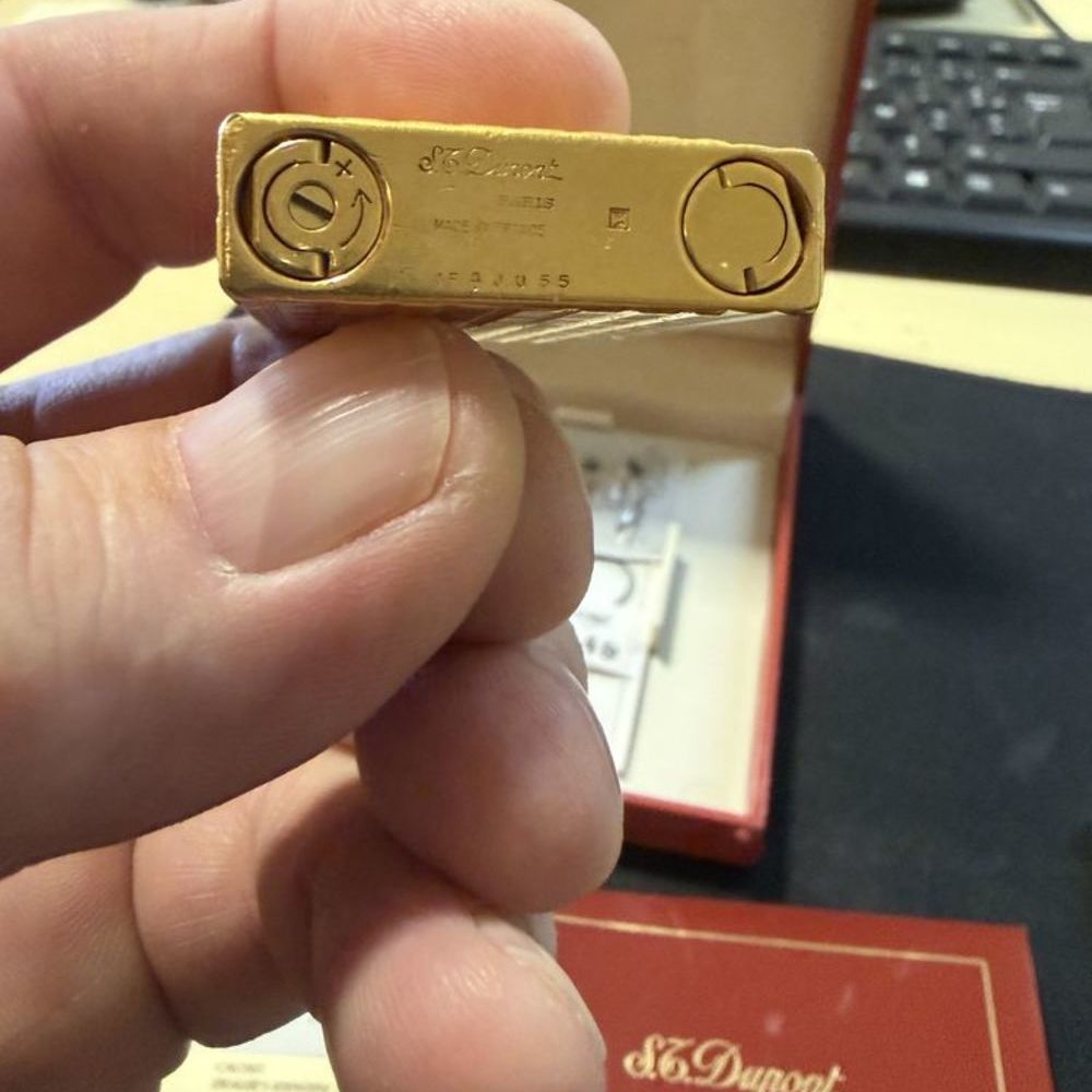 Briquet Dupont plaque Or 