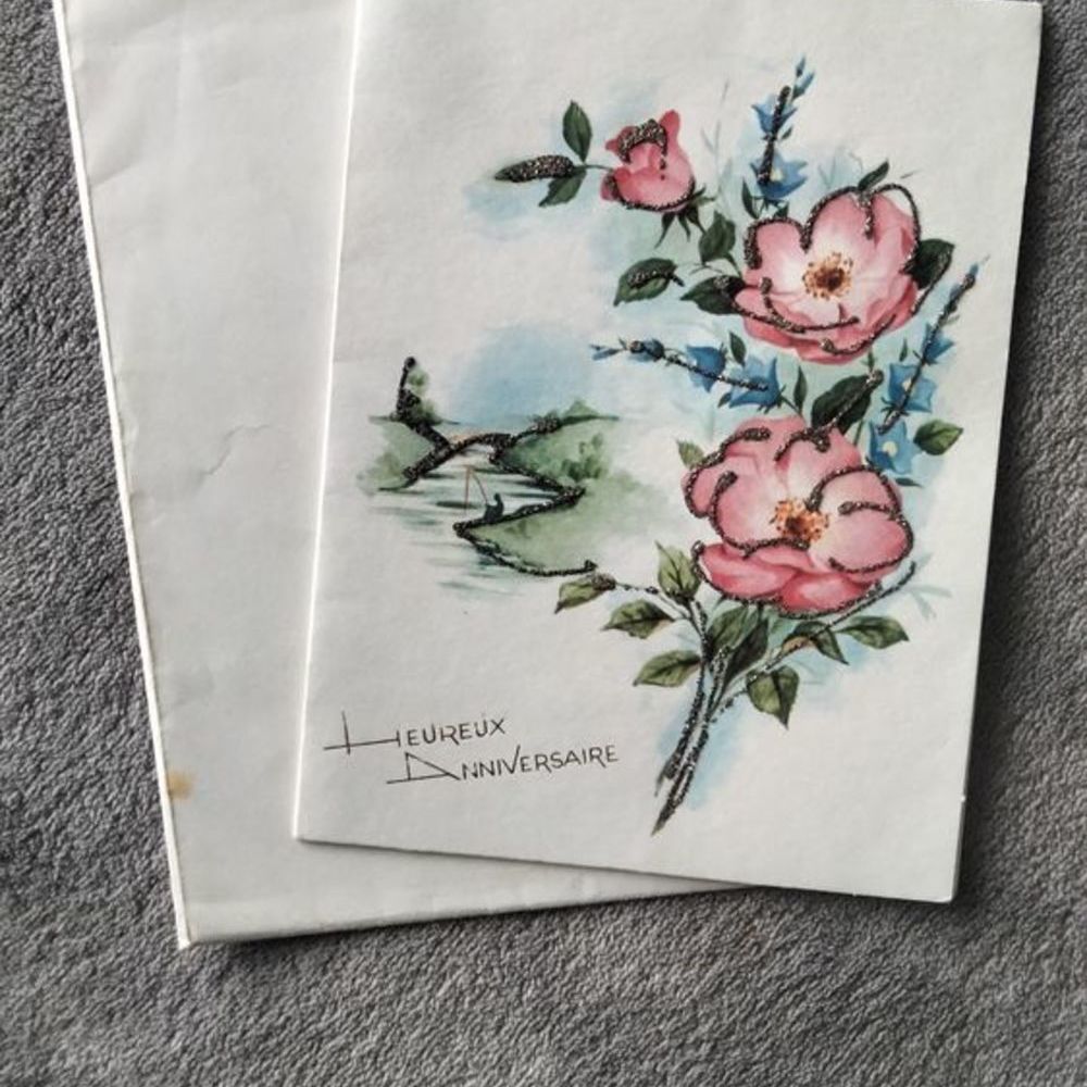Carte Heureux anniversaire vintage Made in France 