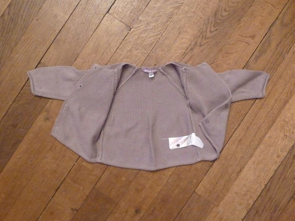 Gilet 100% Coton Marron Clair-Taille 6 mois= 67cm-Verbaudet Vêtements enfants