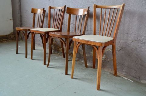 Set de 4 chaises Baumann vintage scandinave anciennes 340 Wintzenheim (68)