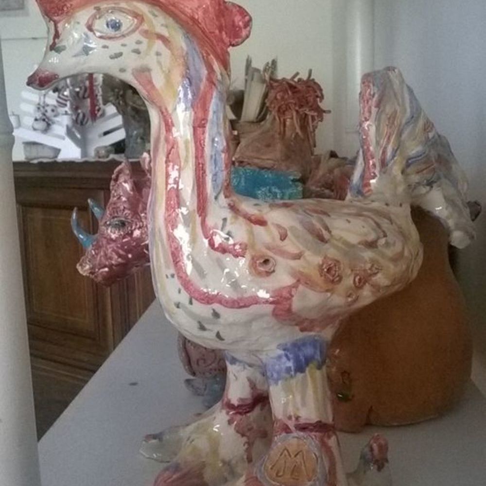 Coq r&eacute;fl&eacute;chissant Décoration