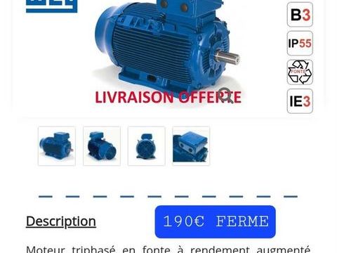 moteur triphas&eacute; neuf sous blister 190 38610 Gi�res