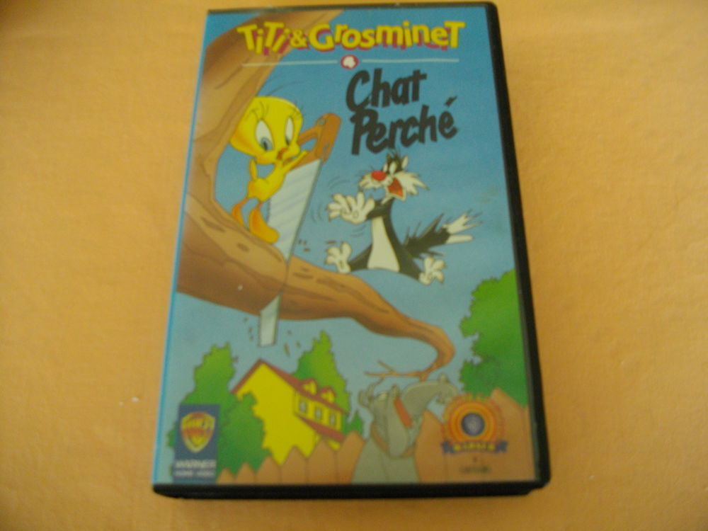CASSETTE VIDEO VHS DE : "TITI ET GROSMINET CHAT PERCHE" DVD et blu-ray
