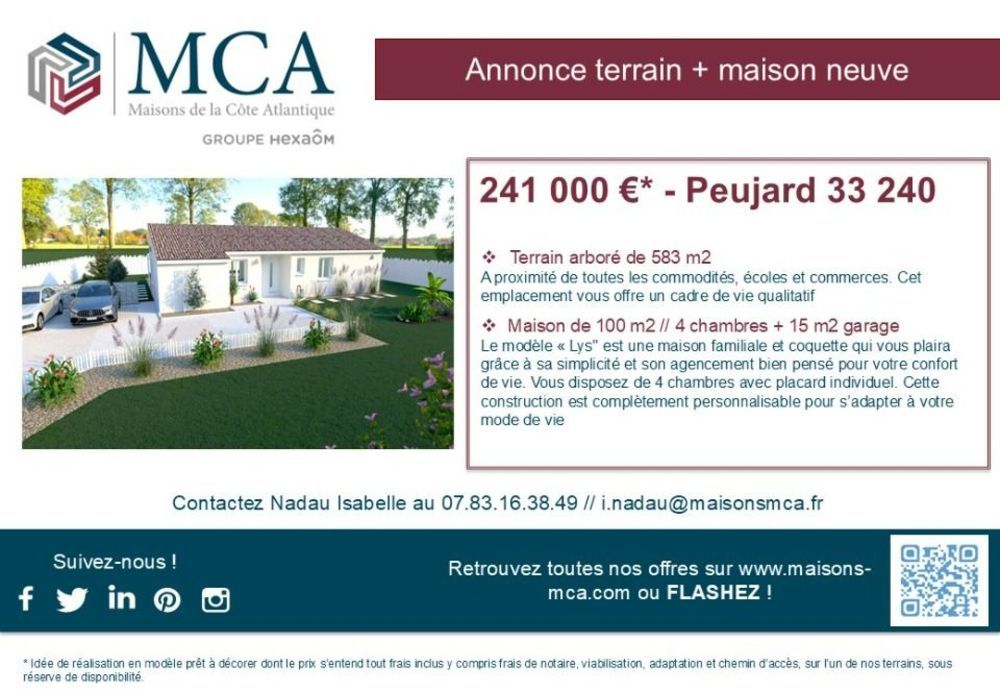 Maisons neuves   Peujard (33240)