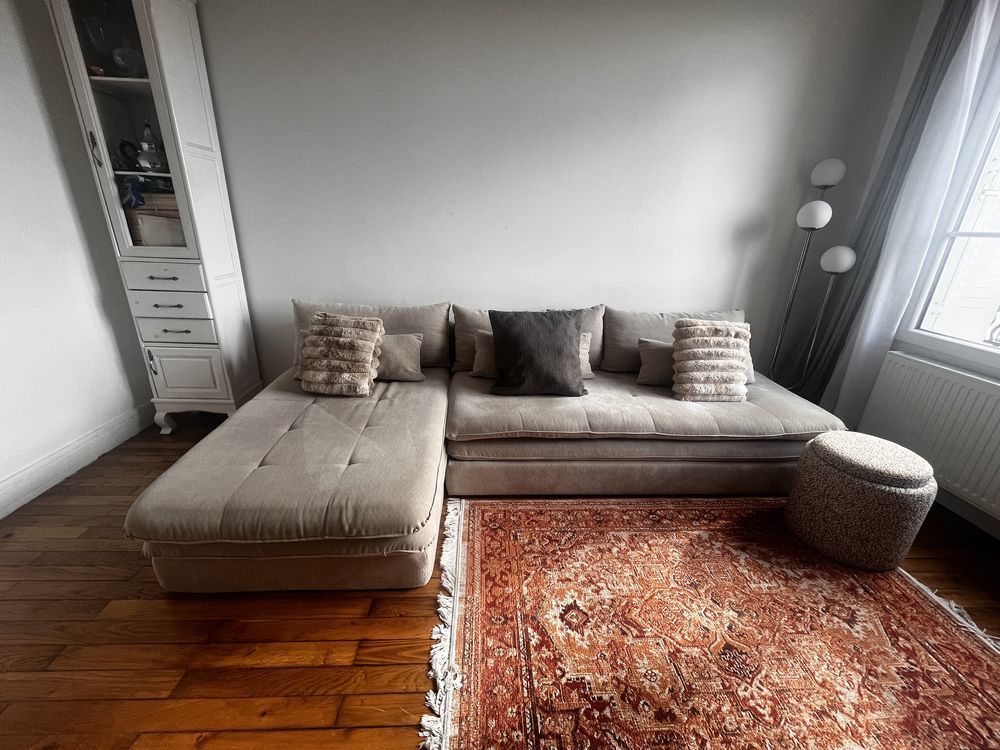  Canap&eacute; d'angle convertible CLIO beige ? Maisons du Monde ? Meubles
