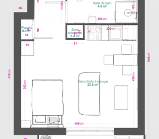  Appartement � vendre 1 pi�ce 27 m�