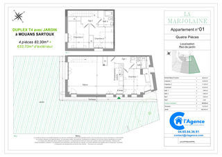  Appartement � vendre 4 pi�ces 83 m�