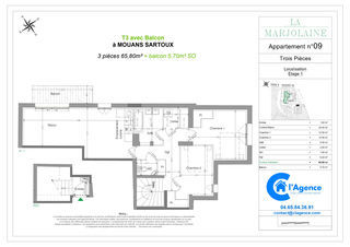  Appartement � vendre 3 pi�ces 66 m�