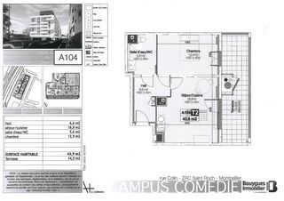  Appartement � vendre 2 pi�ces 44 m�