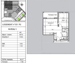  Appartement � vendre 2 pi�ces 51 m�